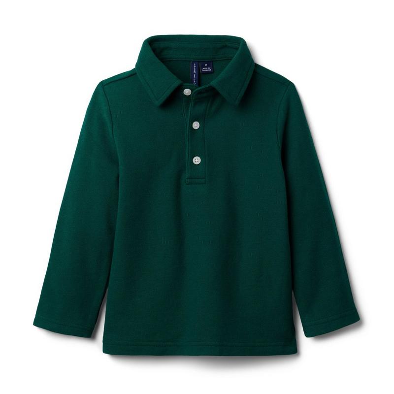 The Long Sleeve Pique Polo - Janie And Jack